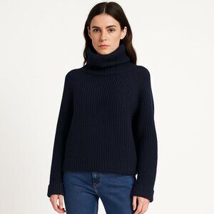 TOGA PULLA TWool-Blend Turtleneck Sweater Navy, Size 36 (S)